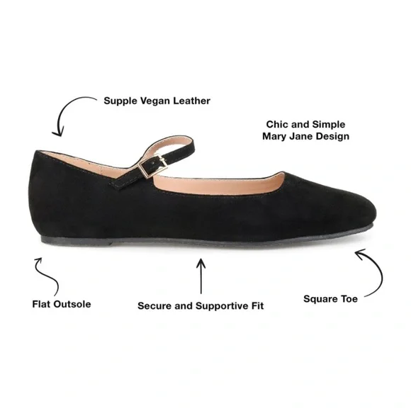 Journee Collection Womens Carrie Buckle Square Toe Mary Jane Flats - Picture 6 of 9
